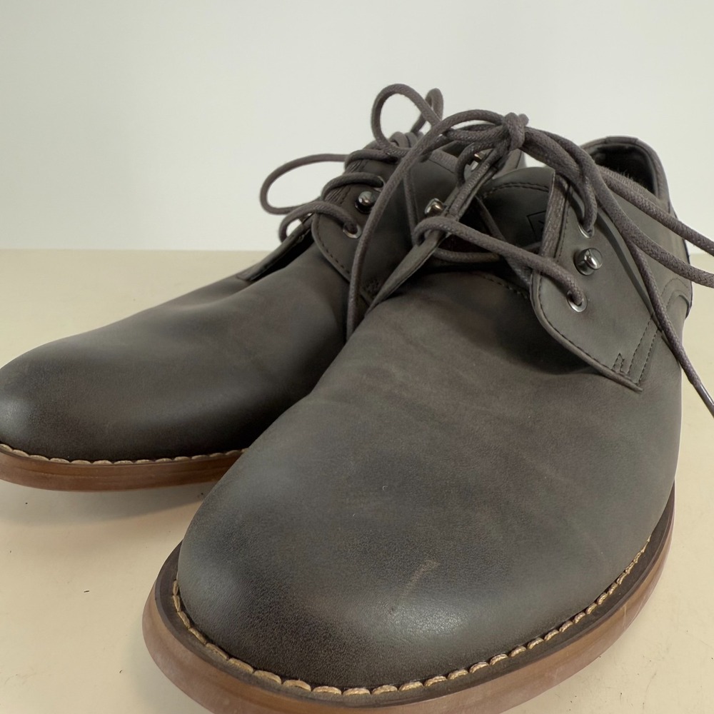 Hawker Rye Black Brown Almond Toe Classic Lace-Up Oxford‎ Dress Shoes Size 10